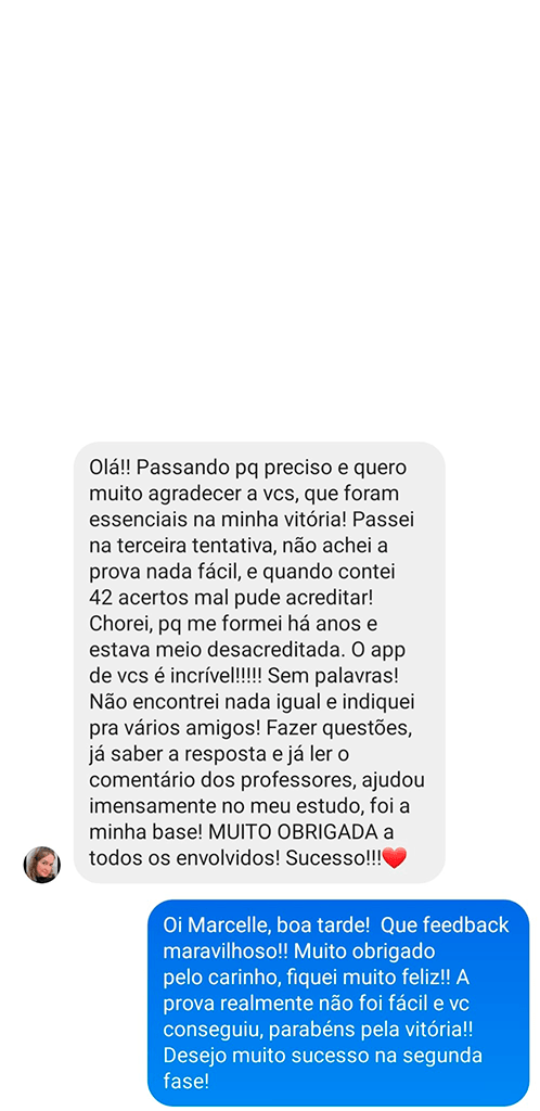 Depoimento de aluno