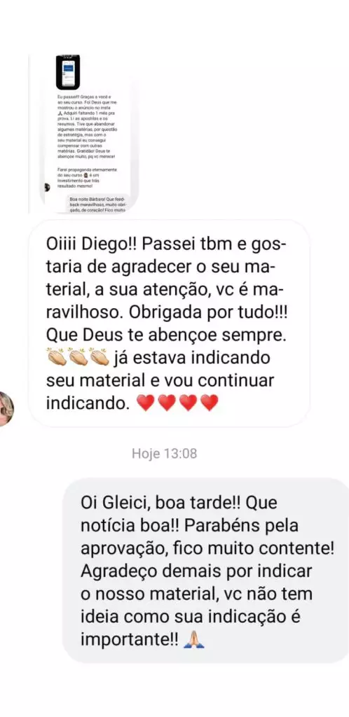 Depoimento de aluno