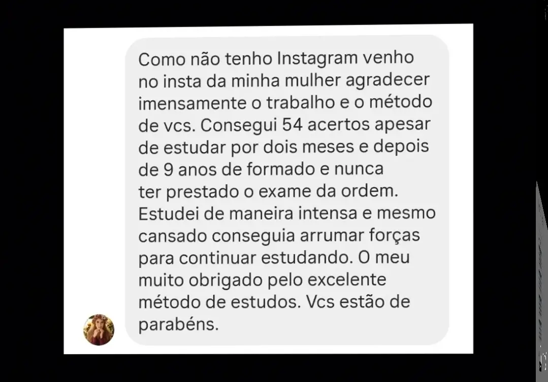 Depoimento de aluno aprovado no 46º Exame da OAB