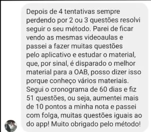 Depoimento de aluno aprovado no 46º Exame da OAB