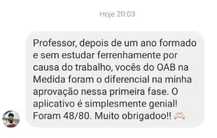 Depoimento de aluno aprovado no 46º Exame da OAB
