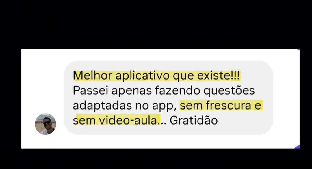 Print — comentário de aluno após resultado na primeira fase
